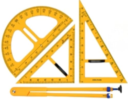 SLLS 磁気デジタル三角定規セット 黒板用 コンパス 分度器 定規 数学教材 小学校 学習用 多機能 ジオメトリツール 強力マグネット付き