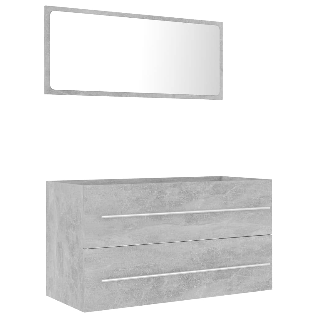SKM 2-TLG. Badmöbel-Set Betongrau Holzwerkstoff,23,2 KG,804849,Color: Grau