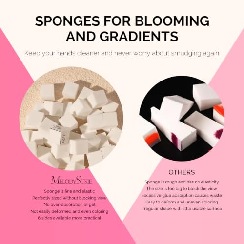Image of MelodySusie 200Pcs Soft Nail Sponges for Ombre