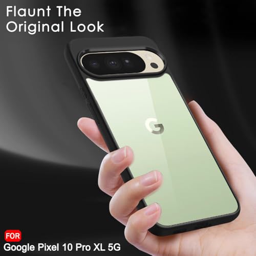 Image of KAPAVER Hybrid Shock Proof Series Back Cover Case Compatible with for Google Pixel 10 Pro XL (PC+TPU) (Black)
