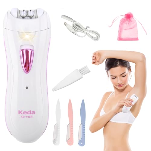 Epilateur Electrique Femme, Épilateur facial et épilation du corps épilateur pour femme y compris tondeuse à sourcils avec lumière LED pour le visage les...