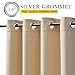 NICETOWN 2 Panels Weighted Blackout Cabana Curtains Outdoor Patio, W52 x L84 Windproof Top & Bottom Grommet & Back Tab, Thermal Heavyweight Drapes Keep Privacy for Yard/Porch, Biscotti Beige