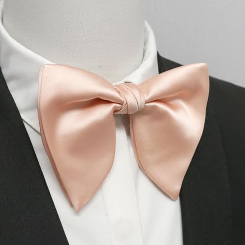 Image of Mens Bow Tie Pre Tied Oversized Bow Ties for Men Satin Bowties for Tuxedo Wedding Party Banquet