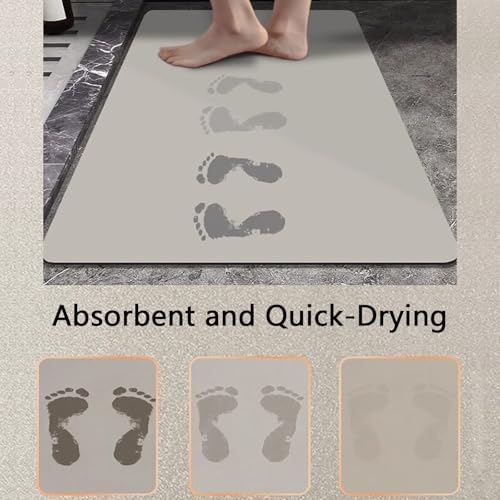 Tapis à illusion d'optique absorbant et antidérapant grand format bleu - 7