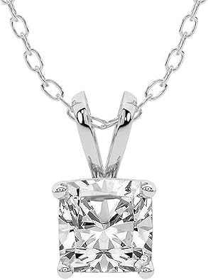 Sparkles Pendant Necklace for Women | 4 Ct IGI Certified Cushion Shape Lab Grown Diamond | Quartze Split Bail Solitaire in 18K White Gold | EF-VS1-VS2 Quality
