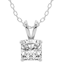 Sparkles Diamond Pendant Necklace For Women | 2 ct IGI Certified Cushion Shape | Quartze Split Bail Solitaire Lab Diamond Pendant In 14K White Gold | EF-VS1-VS2 Quality
