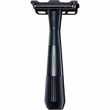 Leaf Shave Twig Razor - All-Metal Single Blade Razor, 5 Blades - Black
