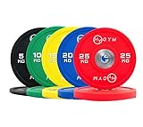 HyGym IWF Olympic Bumper Plates Set 150kg Set (2x5kg, 2x10kg, 2x15kg, 2x20kg, 2x25kg), multicolour