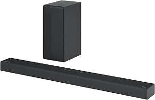 LG S65Q 3.1ch High-Res Audio Sound Bar with DTS Virtual:X, Synergy with LG TV, Meridian, HDMI, and Bluetooth connectivity , Black