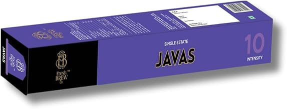 Fresh Brew Co. Javas Coffee | Dark Roast | Pack of 6 (10 Aluminium Capsules Each) | Bold & Rich Flavor | Nespresso Compatible Coffee Pods | Ideal for Coffee Enthusiasts