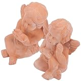 Toyvian 2 Stück Kleine Wetterfest Dekorative Blumentopf deko für Garten Tisch und Zuhause Leichte Langlebige Tonengel für Innen Außenbereich