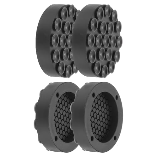 sourcing map Anti Vibration Pads for Washing Machine, 4pcs Silicone Non-Silp Support Feet Mat with 19 Strong Suction Cups for Stop Washer and Dryer Walking (Black, 2.5 Diameter)