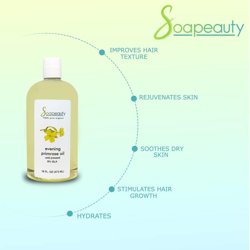 Miniatura 5 de Soapeauty Aceite natural prensado en frío y filtrado en frío. Aceite de onagra contiene alto nivel (9%) de ácido graso esencial ácido