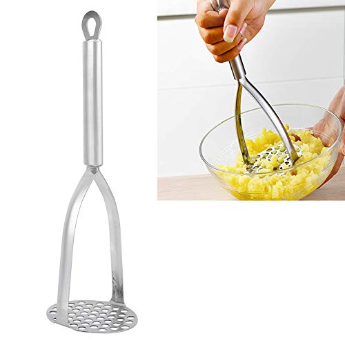 Alvinlite Potato Ricer, 11.8 x 3.9 x 3.1 inches Durable Stainless Steel Potato Masher Kitchen Tool Meat Chopper Professional Food Smasher for Bean, Vegetable, Fruits, Avocado, Meat, Home, Commercial