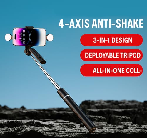 Image of Portable R16K UltraWide Tripod Selfie Stick with 3-Mode Brightness | 5.9 Feet Height for Scenic Shots & Live Content