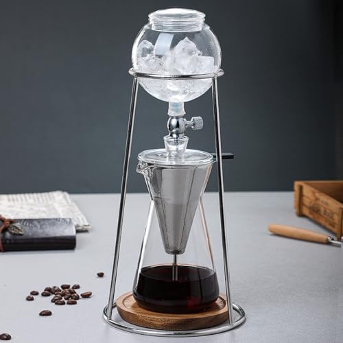 Cold Brew Drip Tower with Adjustable Water Flow,Adjustable Cold Brew Drip Tower - Glass Slow Drip Coffee Maker for Iced Coffee - Portable Drip Coffee Maker Perfect for Coffee Lovers & Home B