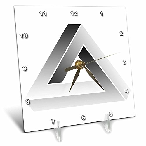 3dRose Escher Impossible Triangle Desk Clock 6x6