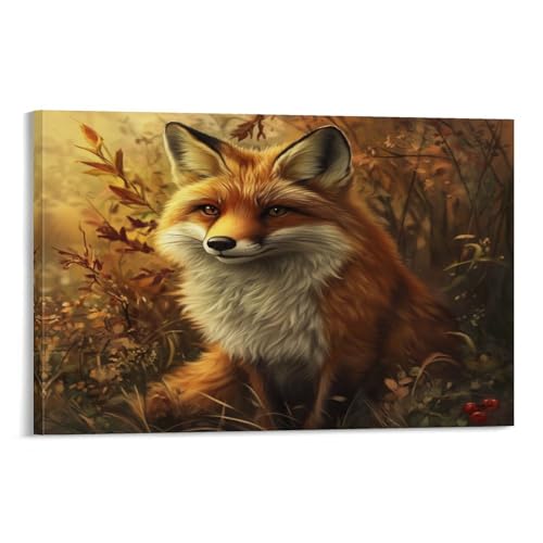 Image sur toile renard pour habiller un mur vide de chambre ou salon