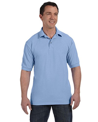 Hanes Mens Short Sleeve Cotton Pique Polo Shirt 055, Light