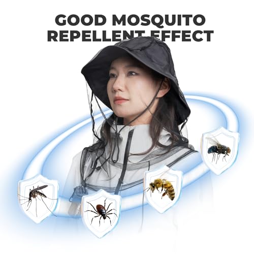 Mosquitero para cabeza QUNATURE, red fina para insectos, protección para camping, pesca y senderismo, compatible con todos los sombreros para hombres y mujeres miniatura 2