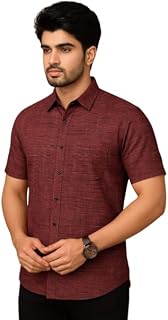 FIVE STAR FASHION Men's Khadi Cotton Half Sleeve Casual Shirt | Lightweight Breathable Summer Shirt for Men | Regular Fit ... Price In India