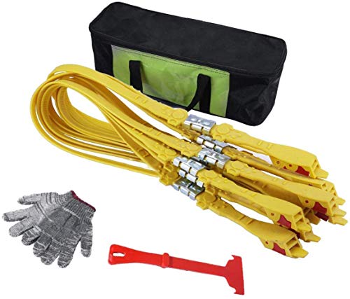 ALAVENTE Snow Chains for Trucks, 10pcs Emergency Adjustable Anti Slip Car Tire Chains for Tyre Width 145-285mm/5.7" -11.2"