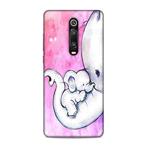 Image of Printed Mobile Back Hard Case Cover for Xiaomi Redmi K20 / K20 Pro | Cute Elephant, Baby Elephant, Mom's Love -2202