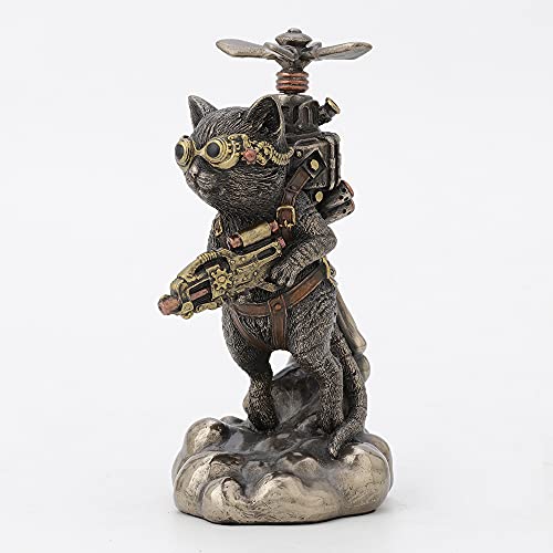 Chat steampunk figurine bronze collection Veronese Design statuette 14 cm - 3