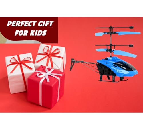 Image of RC Helicopter with Hand Gravity Sensor for Kids Flying Remote Control Toy, Chargeable LED Light & Smart Safety Sensor, Indoor Outdoor Play, for Boys & Girls - Pack of 1 ((Blue)