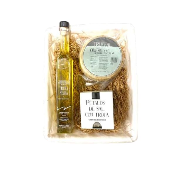Lotes de Navidad Gourmet para Regalar con Aceite con Trufa, Paté, Embutido y Queso | Cesta 1 Degusta Teruel