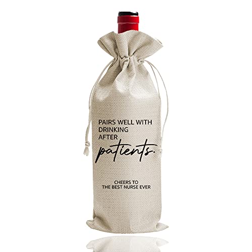DOI-LANEE Nurse Gift Wine Bag, Nursing School Gifts for Nurse Her, Pairs Well with Nursing, Gifts for Nurses Appreciation, Graduation Gift, Birthday, Colleague, Friends