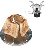 Tostadora para Acampar,Tostadora de Camping para Estufas,Tostadora para Estufa A Gas,con Soporte y Hornillo Camping,para Acampar Al Aire Libre De La Comida Campestre De La Familia