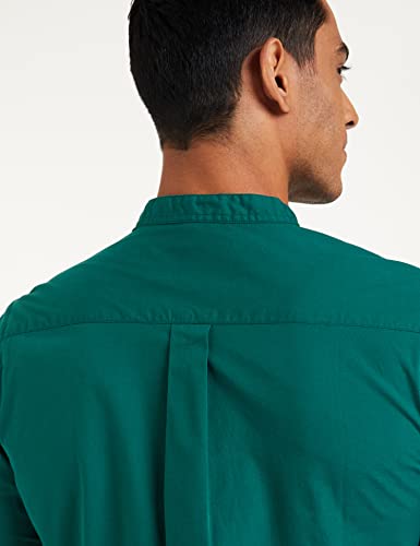 Image of Amazon Brand - Symbol Men's Solid Cotton Shirt | Chinese Collar | Casual | Plain | Full Sleeve | Summer-Regular Fit (Available in Plus Sizes)