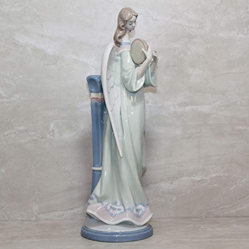 Lladro Figurine, 5950 Angel With Tambourine Candleholder #TOP3