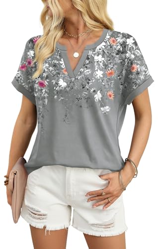 Image of WIHOLL Womens Blouses Spring Tops Short Sleeve Shirts Dressy Casual Summer Vacation Fashion Clothing 2026