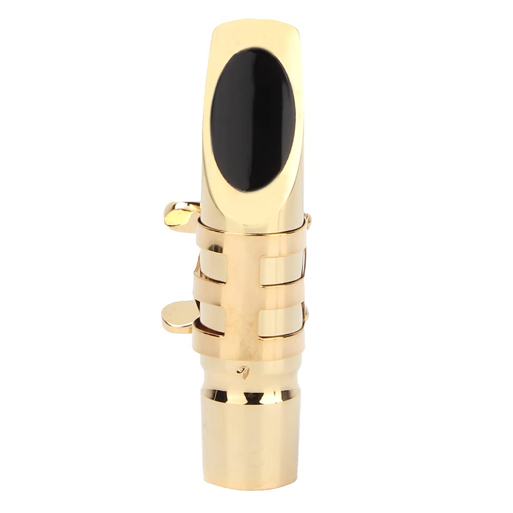 Boquilla de Saxofón, Boquilla de Saxofón de Latón Fácil de Instalar Boquilla de Saxofón Alto de Metal con Almohadillas Accesorio para Instrumentos Musicales Adecuado para Amantes