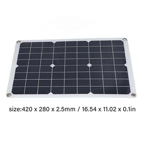 Placa solar, painel solar flexível de 20 W com diodo de bloqueio integrado e durável de ampla compat