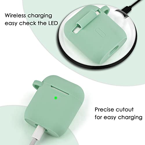 Filoto Airpods Case, Cute Apple Airpod 2/1 Cover For Women Girls, Silicone Protective Case With Bracelet Keychain (Cactus Green) #TOP4