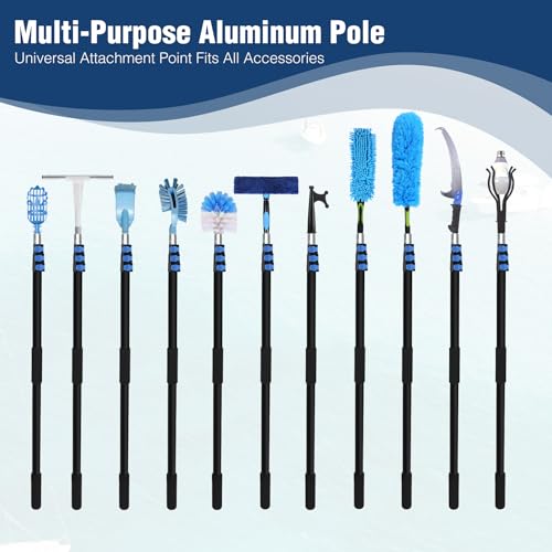 REDCAMP Bootshaken Teleskop für Docking, 370cm Aluminium Ausziehbar Dock Polen, Mehrzweck Leichte schwimmendem Boot Docking Pole Bootszubehör, Schwarz