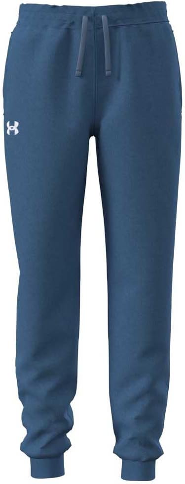 Under Armour Boys' Rival Fleece Joggers, (402) Blue Atlantis / / White, Youth Medium