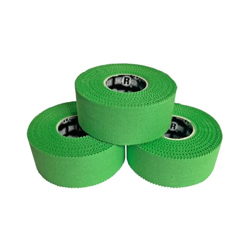 Image of Ringside 1 inch Athletic Trainers Tape, Cotton Kinesiology Tape for Combat Sports, Adhesive, 30 Foot Rolls, Green, 3 Pack