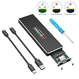 【Plug & Play】Schützt Ihre SSD mit ESD (elektrostatische Entladung) für eine schnellere und zuverlässigere Reaktion. LED-Anzeigen helfen Ihnen, den Status Ihrer Festplatte zu überprüfen. Ausgestattet mit USB-zu-USB-zu-C-Leitung, USB-C-C-Leitung für unterschiedliche Anforderungen. Einfache Installation ohne Laufwerk.