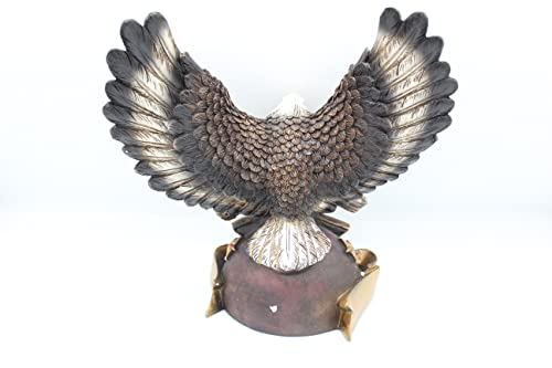Eastmeetswest America Patriotic 2Nd Amendment Eagle On Globe Statue Crossed Rifles Wings Spread Figurine Sculpture Rustic Hand Painted Office Decor #TOP3