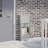 Gecheer Paketdrop-Box Schwarz 44,5 x 29 x 110,5 cm Verzinkter Stahl, Paketbriefkasten Standbriefkasten für Haus Wohnanlage Gewerbe