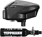 PaintballBodyBags Empire Halo Too Electronic Loader Hopper Matte Grey with Tippmann 13ci HPA Tank