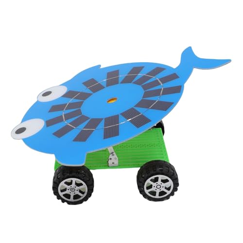 Coche solar de juguete educativo para niños con panel de 5W y diseño animado