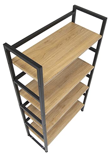 Calico Designs Ashwood 4-Tier Or 2-Tier Stackable Bookshelf (1 Set),Graphite Black/Ashwood,Rectangular #TOP5
