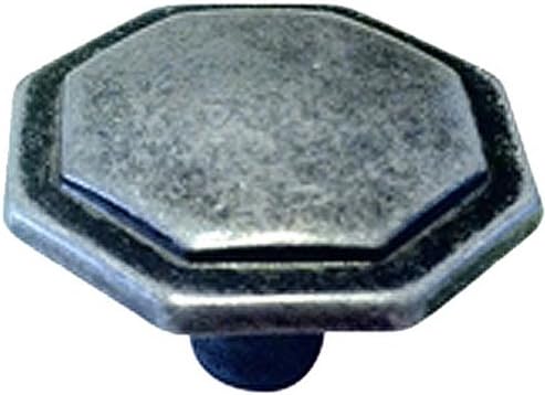 Knobware R06014K-AP 1-1/4-Inch Antique Pewter Hexagon Knob, 1-1/4 Inch