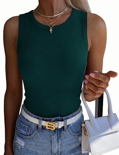 Zeagoo Spring Tops for Women 2026 High Neck Ribbed Slim