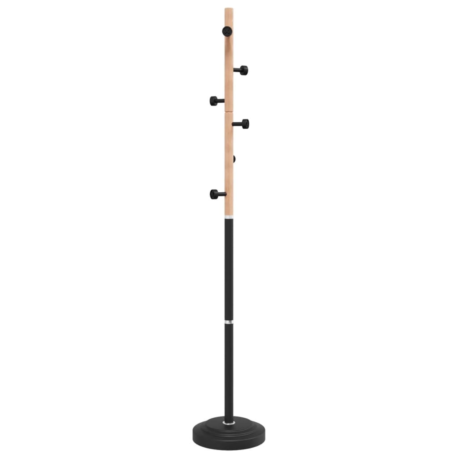 Schwarz Pulverbeschichtetes Eisen & Massives Buchenholz Kleiderständer - 177 cm - Flur & Wohnzimmer适用 377085